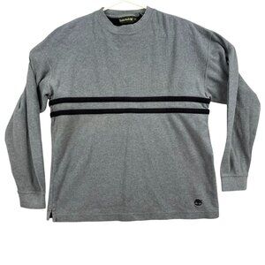 Timberland Mens Crewneck Shirt S Gray Long Sleeve 100% Cotton